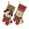 Christmas - Kitty Cat & Dog Pet with Scarf Christmas Stocking