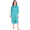 Gown - Cool-Jams Long Scoop Neck Nightgown 3/4 sleeves, Island-Vine L