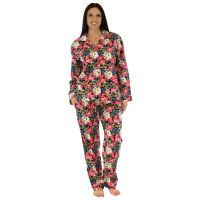 Pajama Set-bSoft Bamboo Flannel Pajamas (Midnight Garden) L