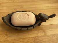 Soap Dish - Cast iron leave shape soap dish w/bird