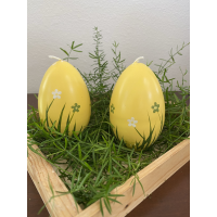 Fantastic Craft Painted Egg Candle Set of 2, Yellow