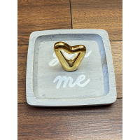 Wooden "You & Me" Jewelry Ring Dish Tray