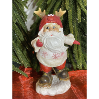 Christmas Resin Snowshoes Santa Figure with Antler Hat