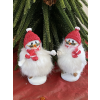 Christmas 4" Resin Fluffy Snowman Set of 2