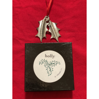 Christmas Vilmain Pewter-Holly Leaf Ornament