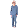Pajama Set-Cool Jams - Long Sleeve Pajama Set V Neck, Dusty-Peri, M